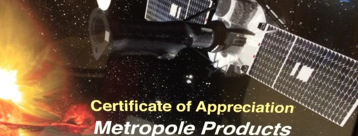 Metropole NASA Certificate Appreciation IRIS Launch